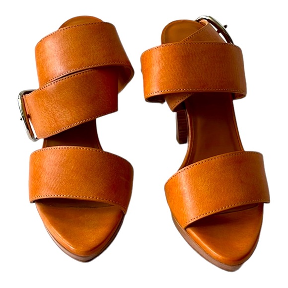 Balenciaga Wide Strap Leather Heels, size 38 - Picture 2 of 14